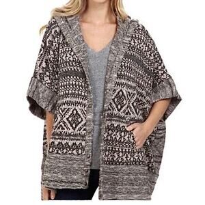 Lucky Brand Hooded snap front poncho 
O/S
